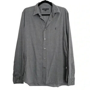 John Varvatos Collared Button Down Dress Shirt Peace Sign Hand